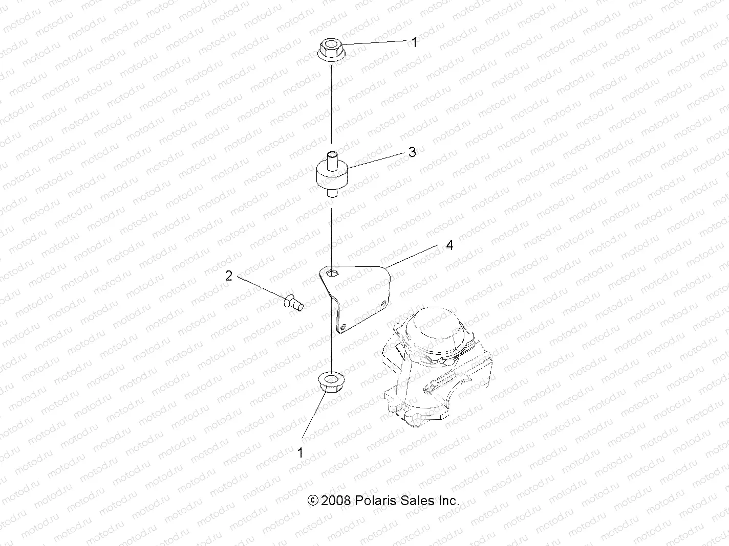 ENGINE | ENGINE, CARBURETOR BRACKET - A09BA32AA (49ATVCARBBRKT08TB)