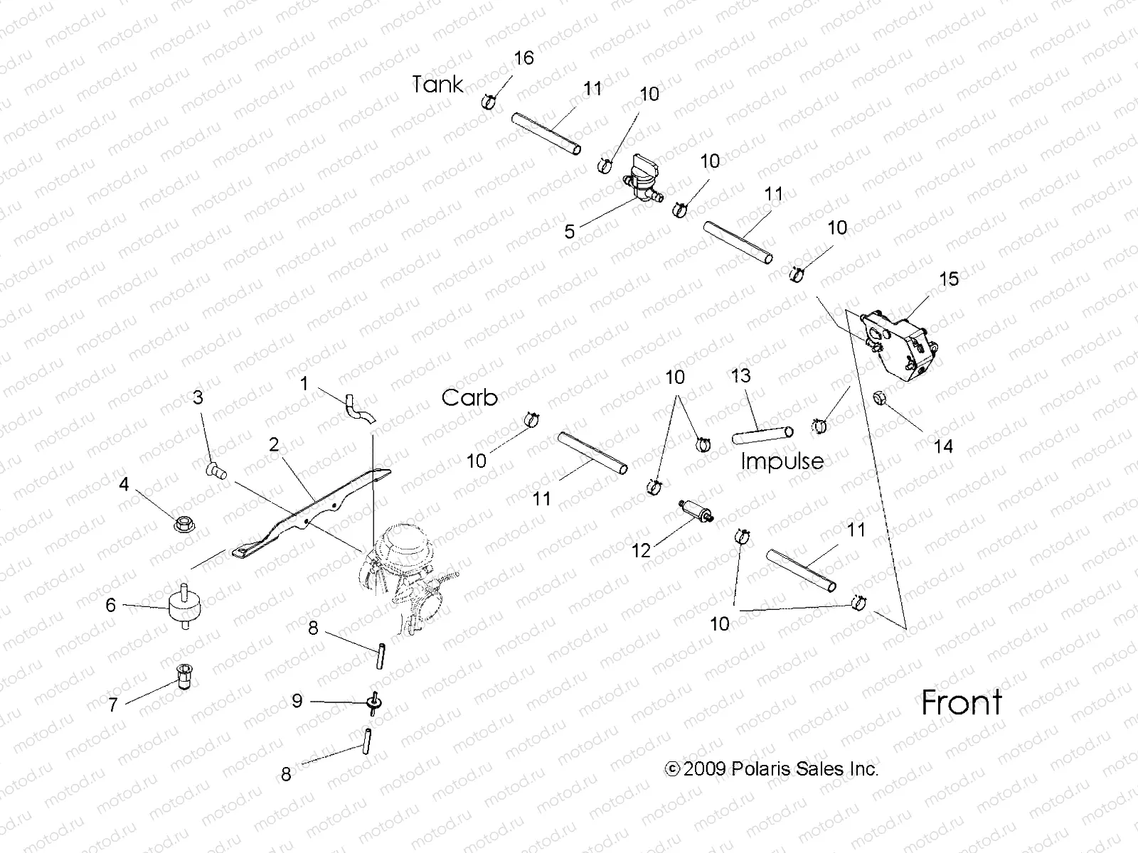 ENGINE | ENGINE, CARBURETOR MOUNTING and FUEL LINES - A10DH50AX/AZ (49ATVCARBBRKT10SP500TRG)