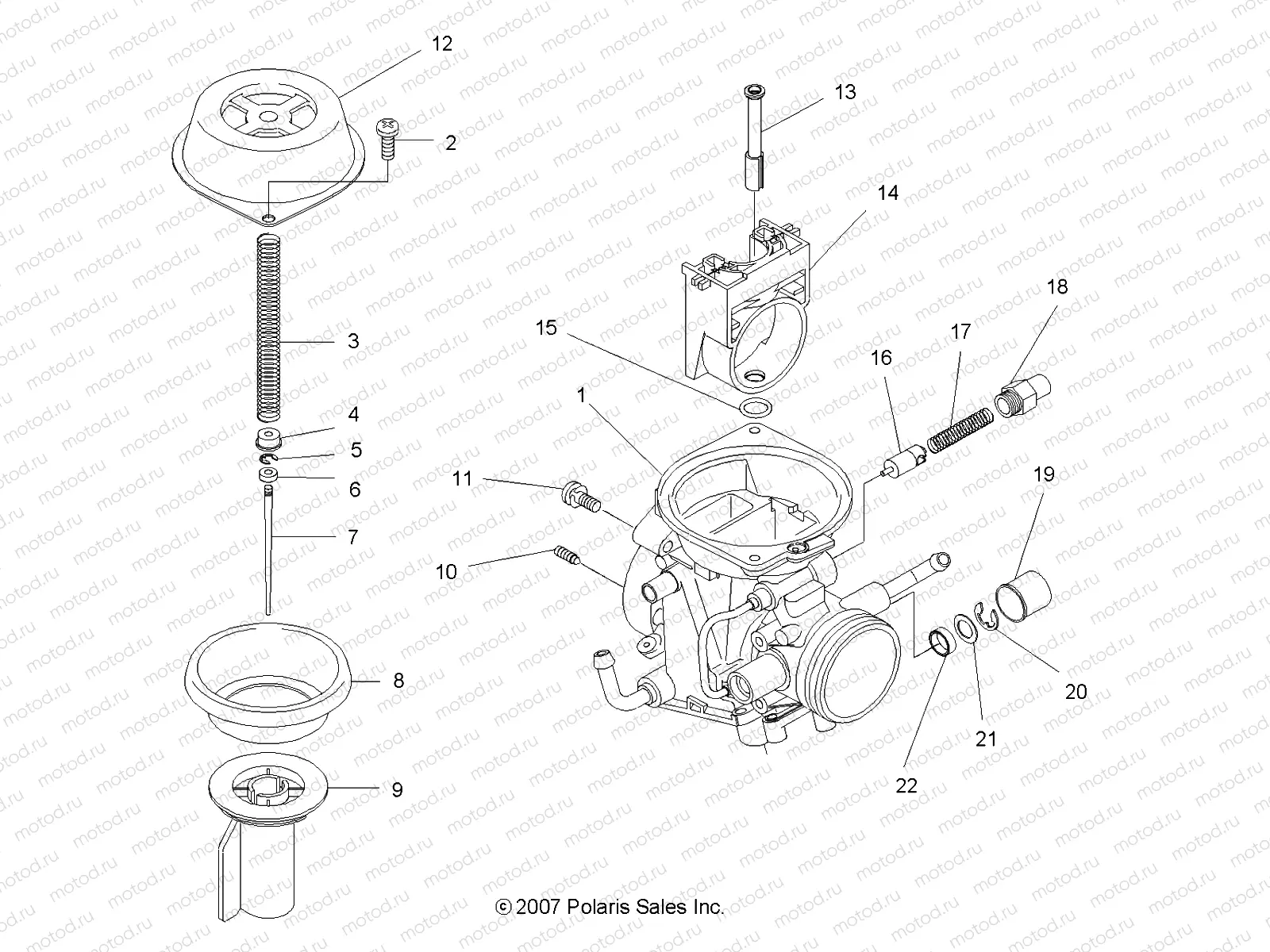 ENGINE | ENGINE, CARBURETOR, UPPER - A08MH50AX/AZ (49ATVCARBUPPER08SP500)