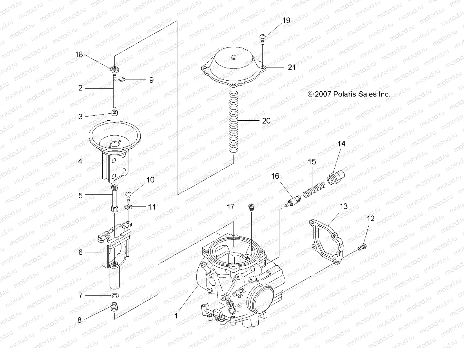 ENGINE | ENGINE, CARBURETOR UPPER - A10LB27AA (49ATVCARBUPPER08SP300)