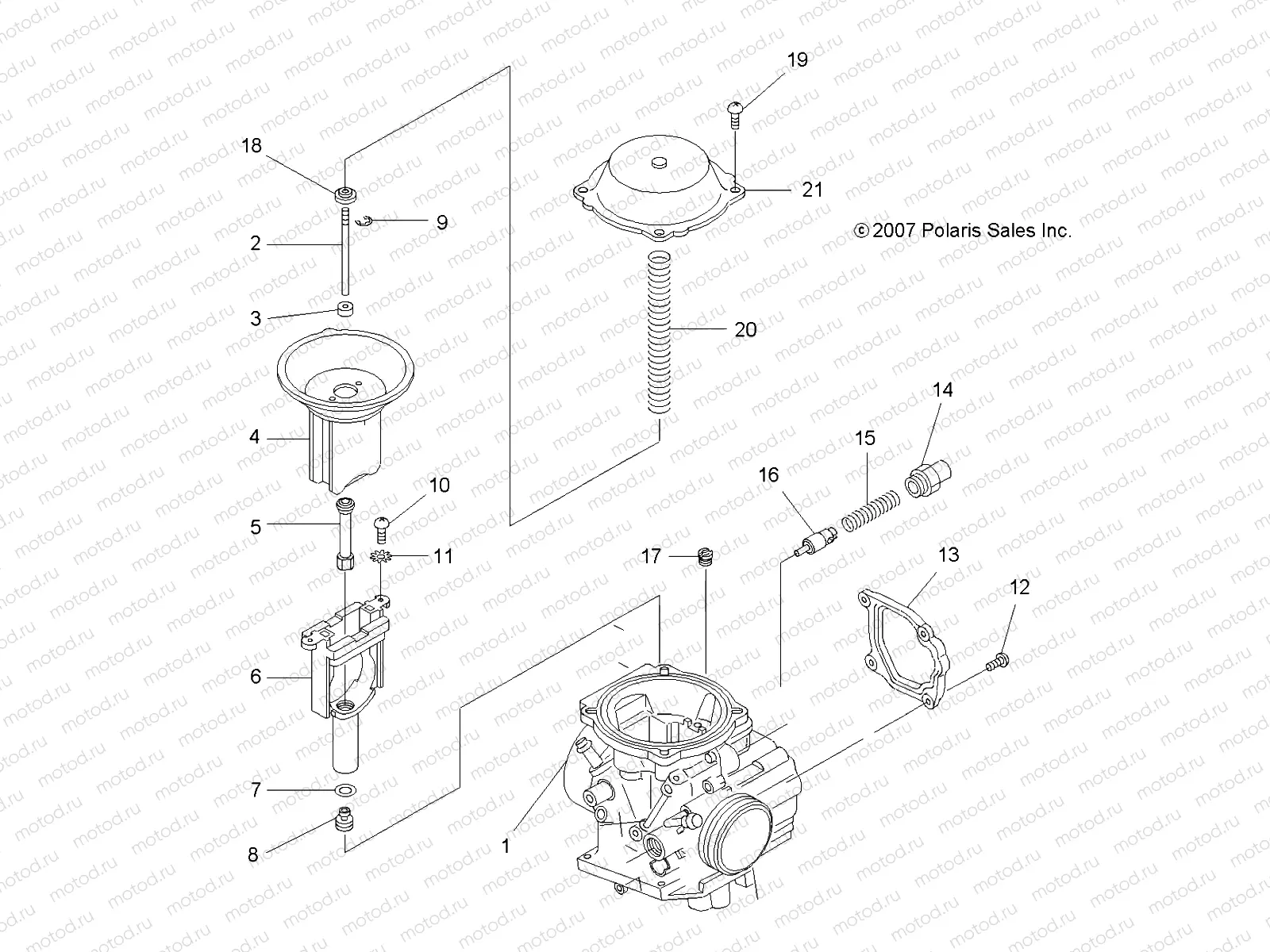 ENGINE | ENGINE, CARBURETOR UPPER - A10LH46AX/AZ (49ATVCARBUPPER08SP400)