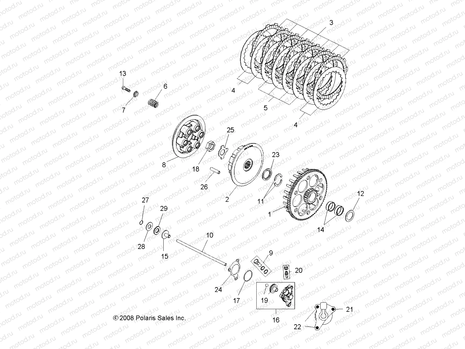 ENGINE | ENGINE, CLUTCH - A09GP52AA (49ATVCLUTCH09OUT450)