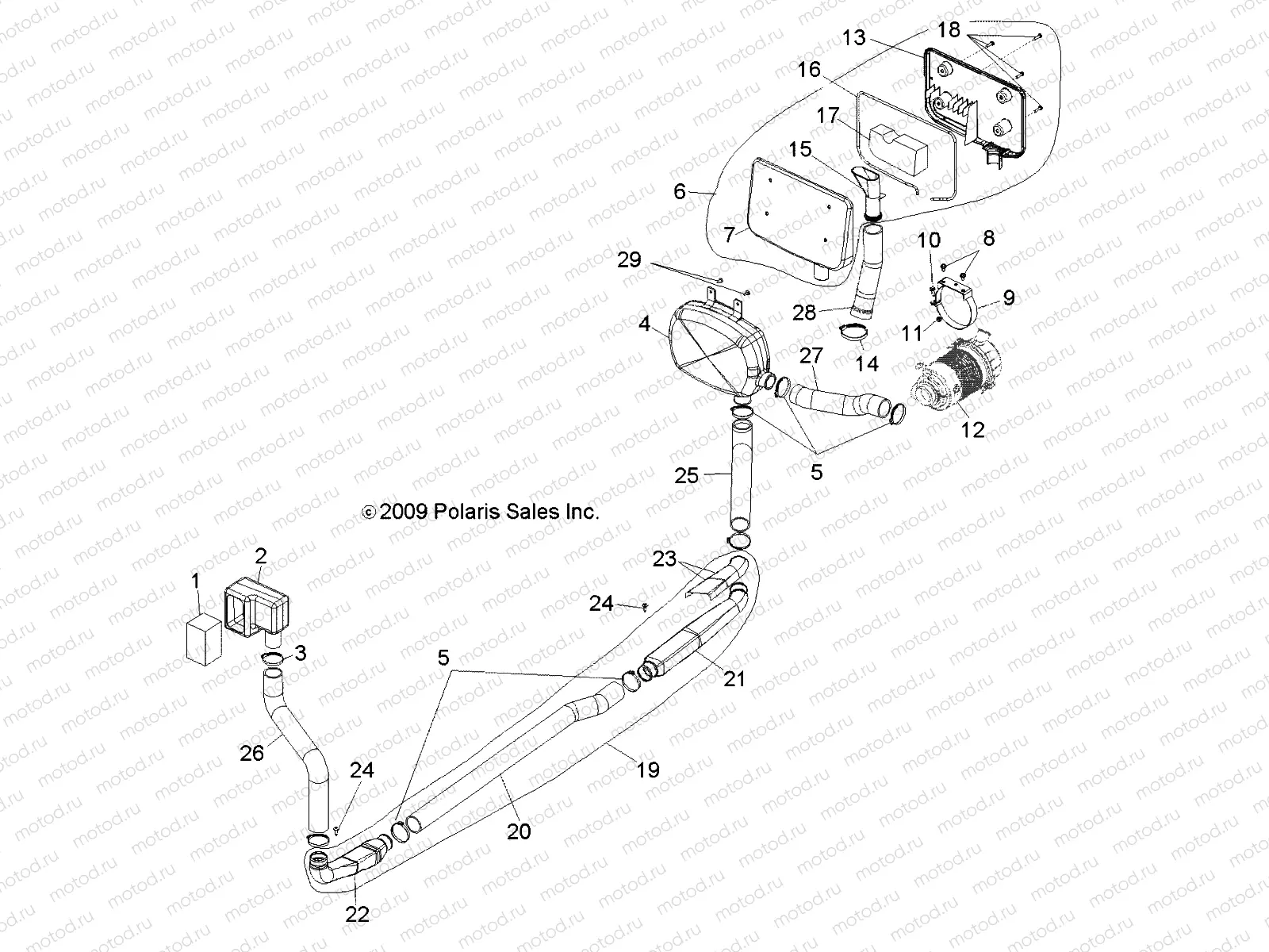 ENGINE | ENGINE, CLUTCH AIR INTAKE - R10WH76AG/AH/AR/AV/WY76AW/AZ (49RGRAIRINTAKE10800CREW)