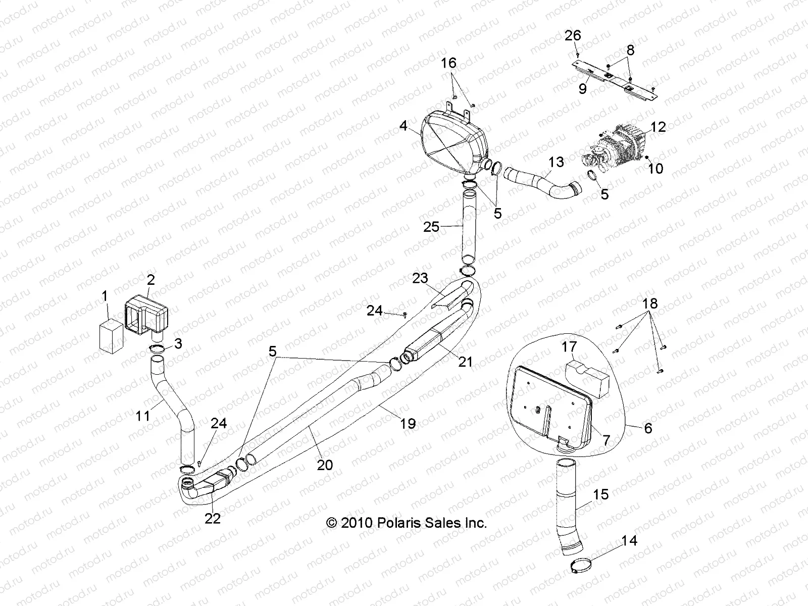 ENGINE | ENGINE, CLUTCH AIR INTAKE - R13WH76AG/AR/EAH/EAI (49RGRAIRINTAKE11800CREW)
