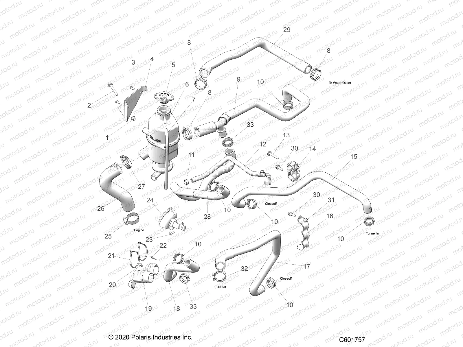 ENGINE | ENGINE, COOLANT BOTTLE AND HOSES - S23FJE9FS/9FE ALL OPTIONS (C601757)