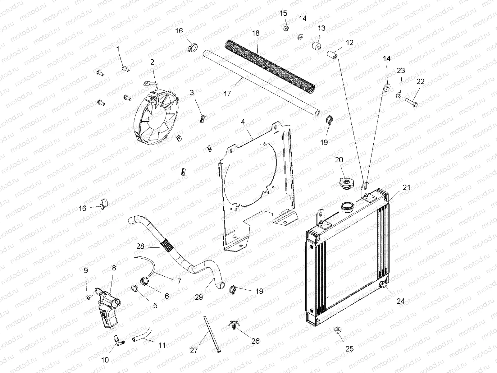 ENGINE | ENGINE, COOLING SYSTEM - A08BG50AA (49ATVCOOL08SCRAM)