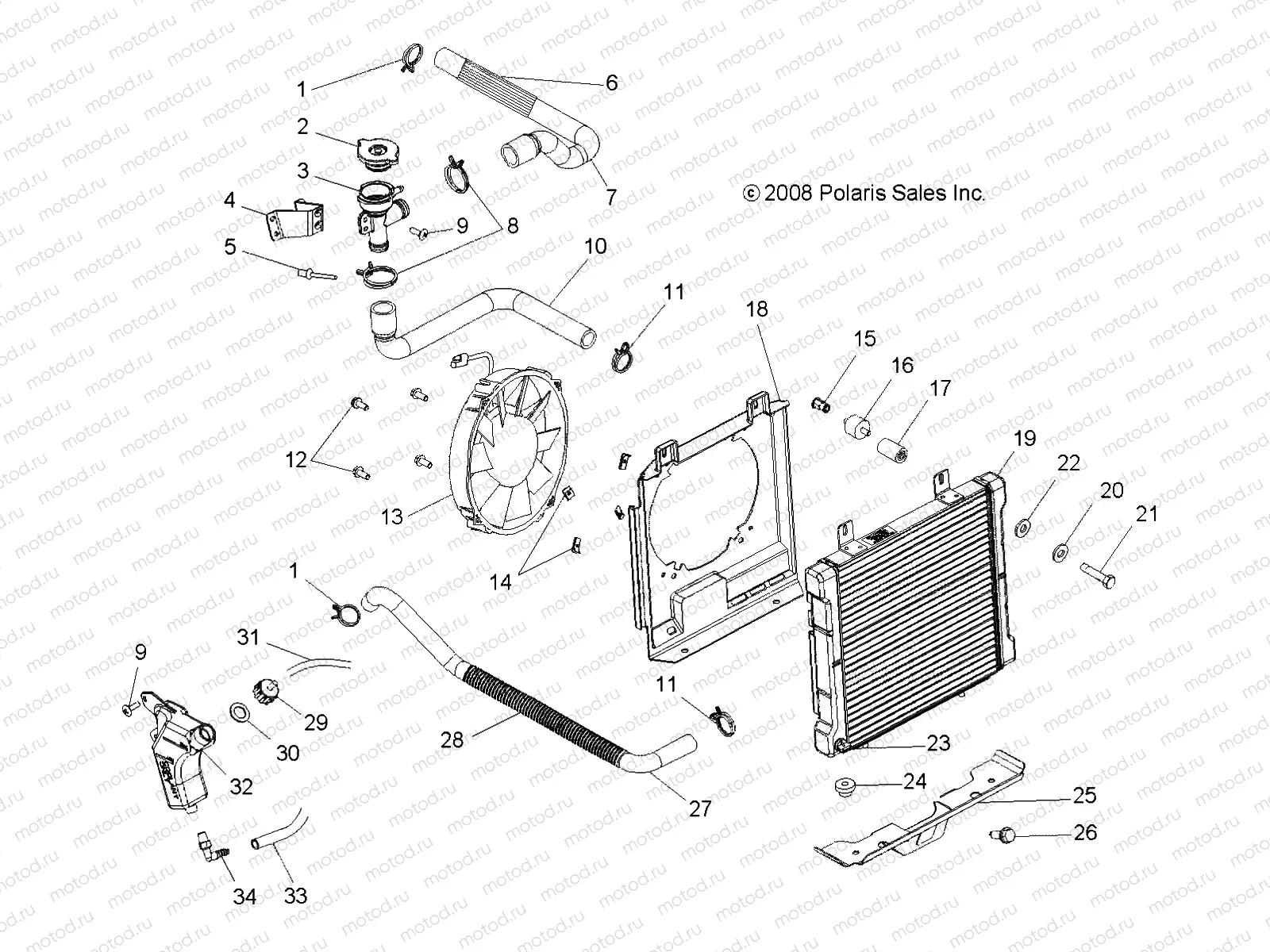 ENGINE | ENGINE, COOLING SYSTEM - A08CL50AA (49ATVCOOL086X6)