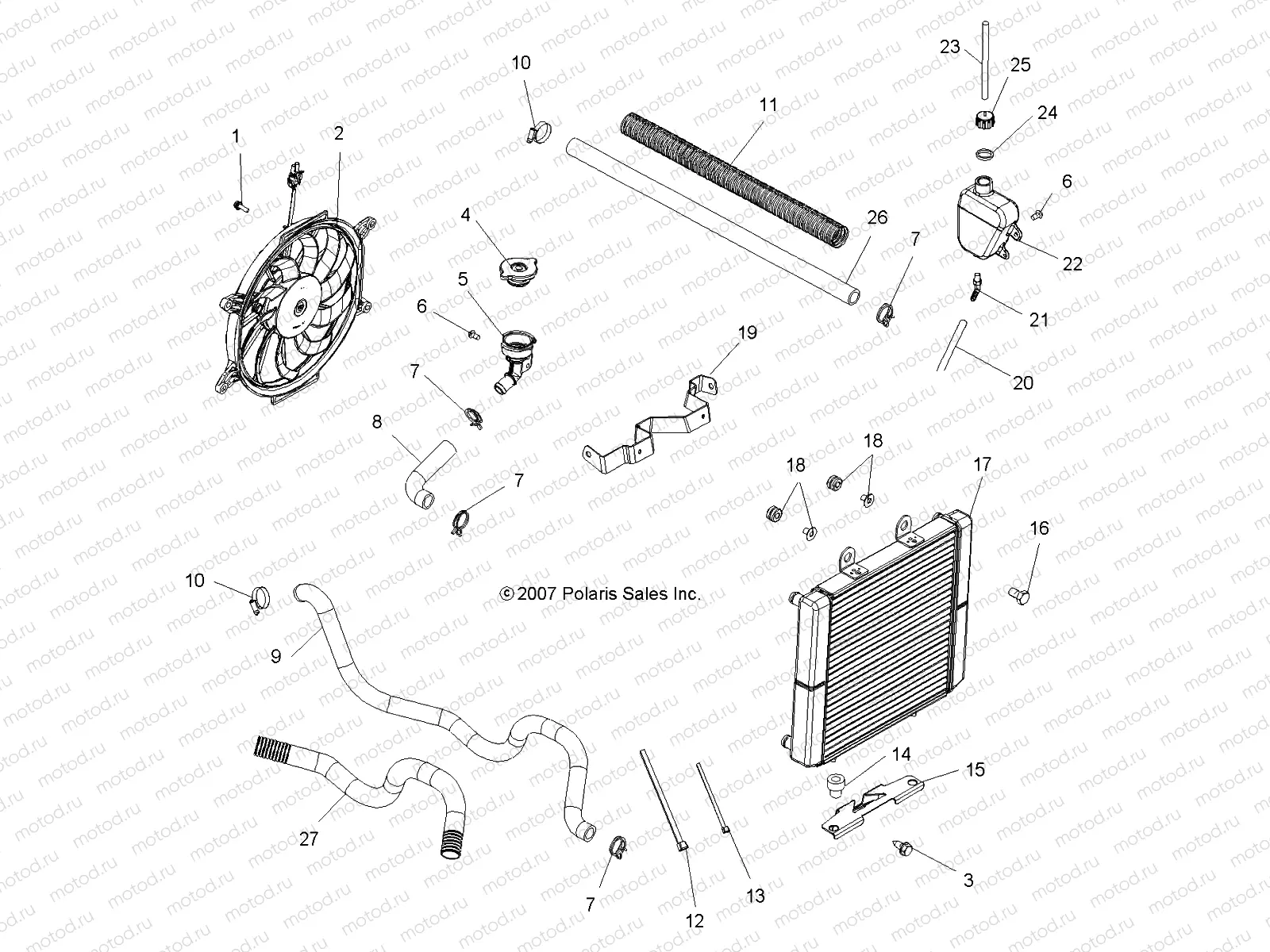 ENGINE | ENGINE, COOLING SYSTEM - A08DN50AF/AS/AW/AZ (49ATVCOOL08SPX25)