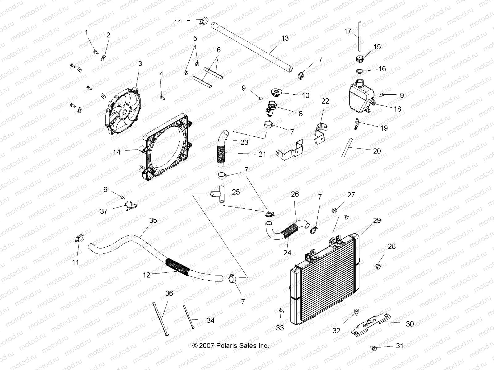 ENGINE | ENGINE, COOLING SYSTEM - A08DN76FC (49ATVCOOL08SPTRG800)