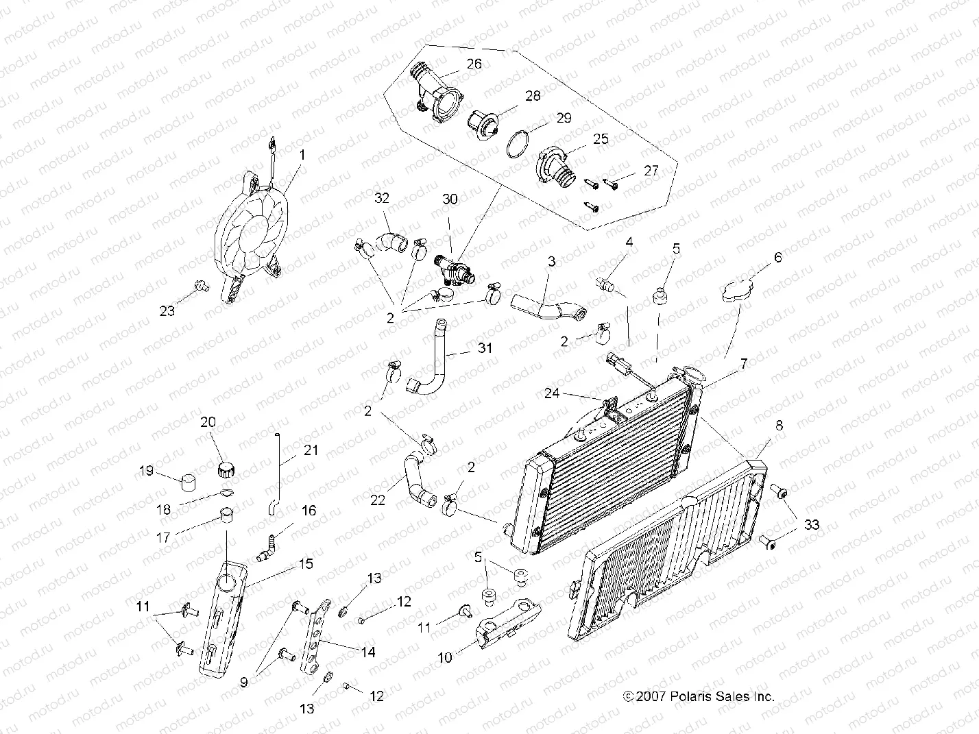 ENGINE | ENGINE, COOLING SYSTEM - A08GP52AA (49ATVCOOL08OUT525S)