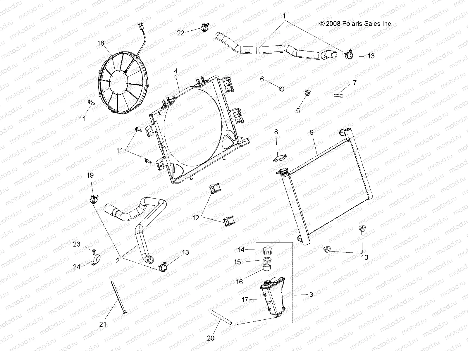 ENGINE | ENGINE, COOLING SYSTEM - A09ZX85/8X ALL OPTIONS (49ATVCOOL09SPEPS850)