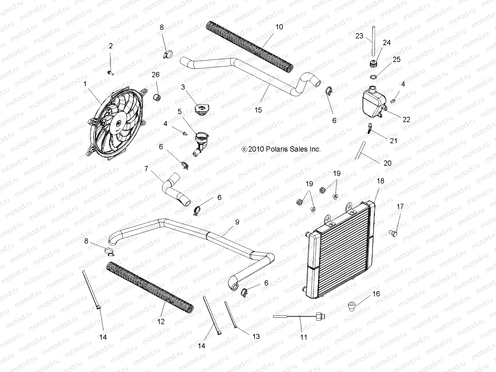 ENGINE | ENGINE, COOLING SYSTEM - A11DH50FX (49ATVCOOL11SP500TRG)