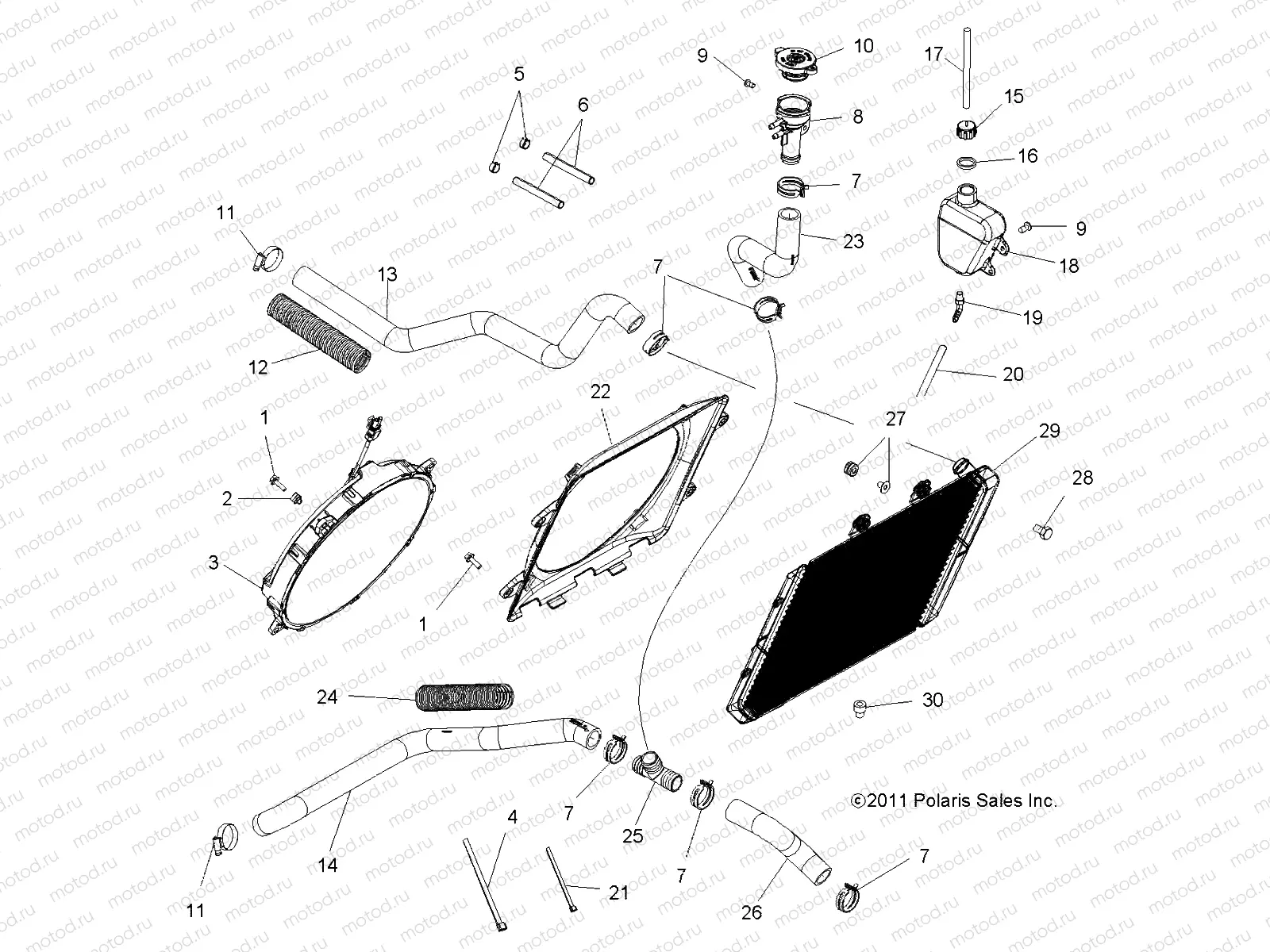 ENGINE | ENGINE, COOLING SYSTEM - A12CF76FF (49ATVCOOL12SP6X6)
