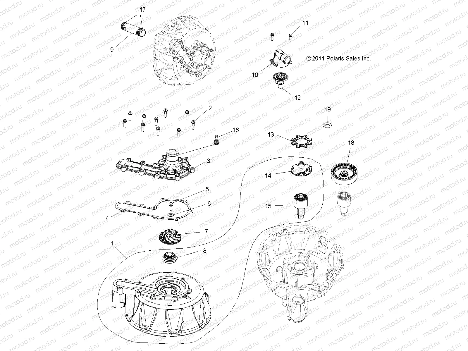 ENGINE | ENGINE, COOLING SYSTEM and WATER PUMP - A12ZN8EFK/EFO (49ATVWATERPUMP12SPTRGEPS850)