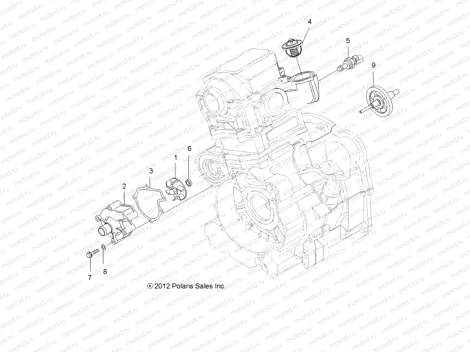 ENGINE | ENGINE, COOLING SYSTEM and WATER PUMP - A13TN55AA/AZ (49ATVWATERPUMP12SP550)