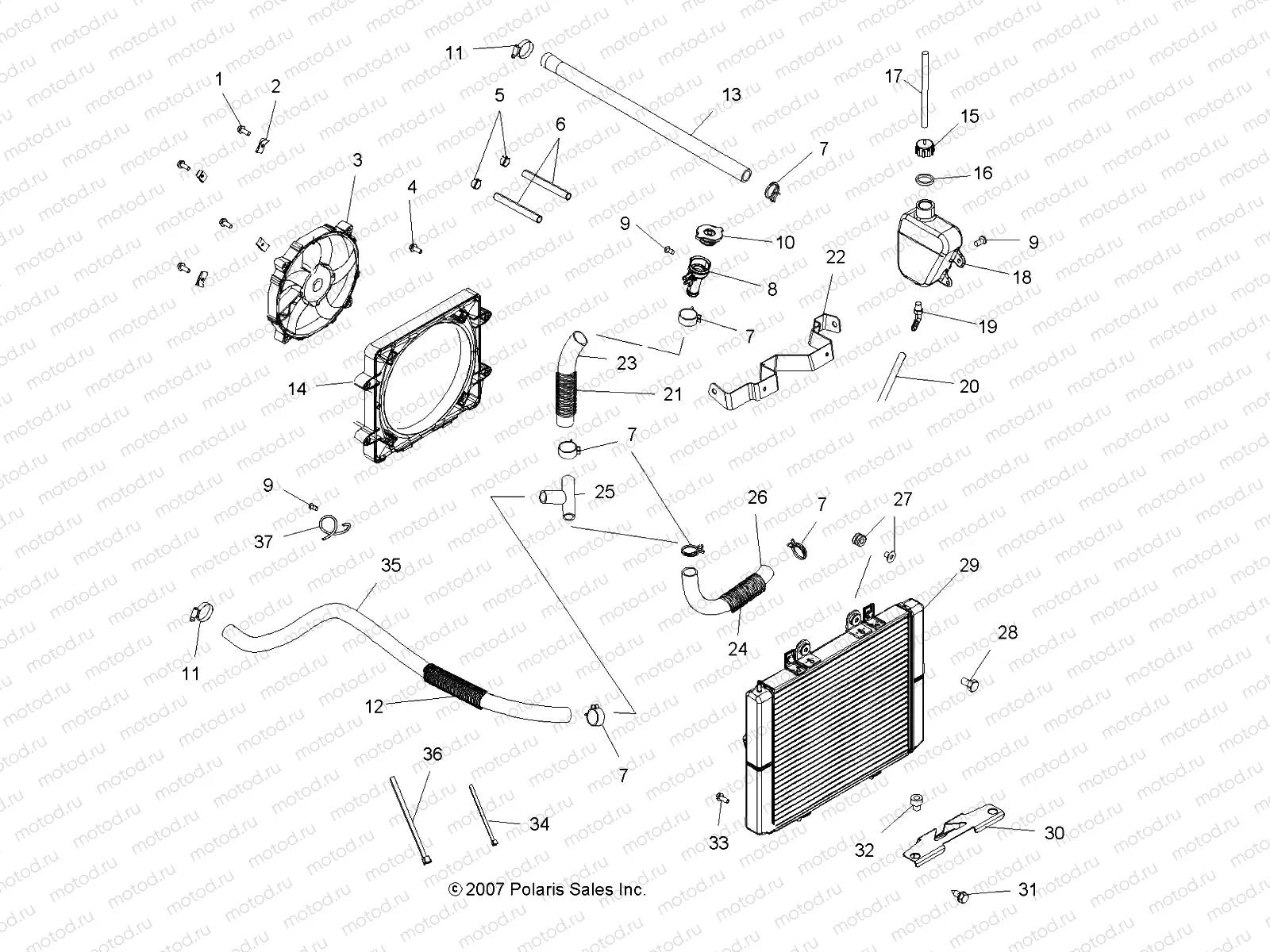 ENGINE | ENGINE, COOLING SYSTEM (Built 4/07/09 and After) - A09DN76AB/AL/AY (49ATVCOOL08SPX27)