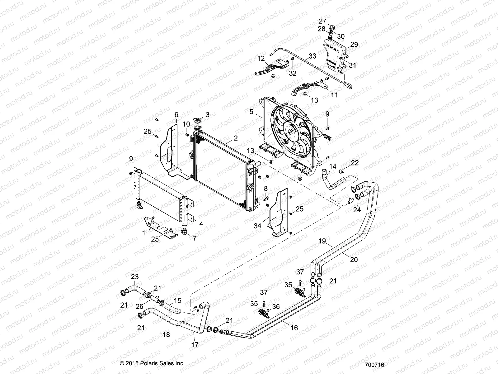 ENGINE | ENGINE, COOLING SYSTEM - D16B3PD1AF/B4 (700716)