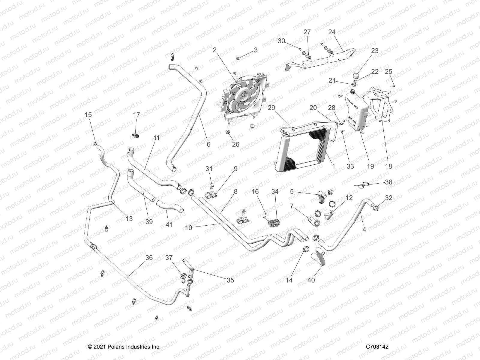 ENGINE | ENGINE, COOLING SYSTEM - D22M2A57B4/G57B4 (C703142)