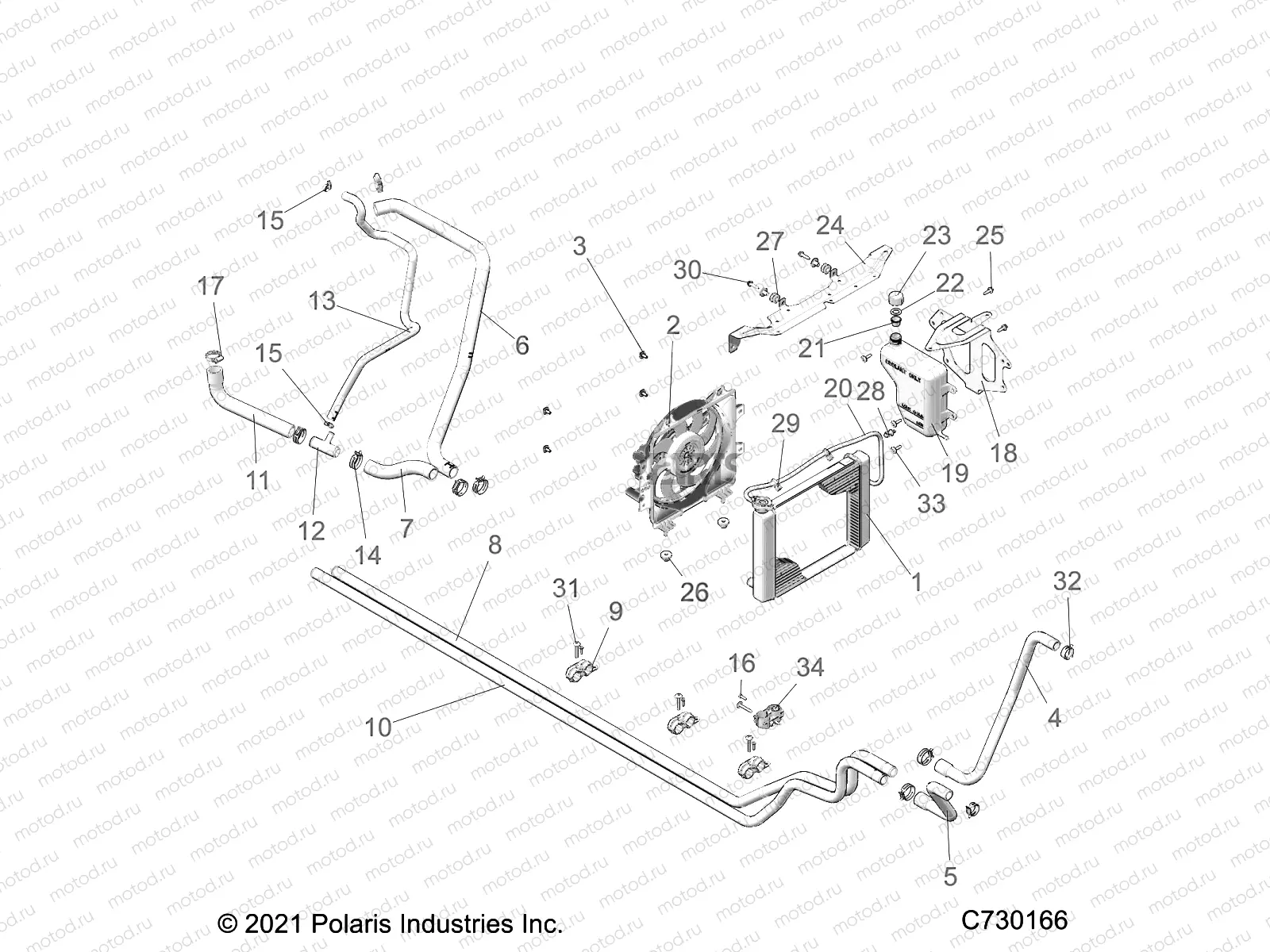 ENGINE | ENGINE, COOLING SYSTEM - D22M4A57B4 (C730166)