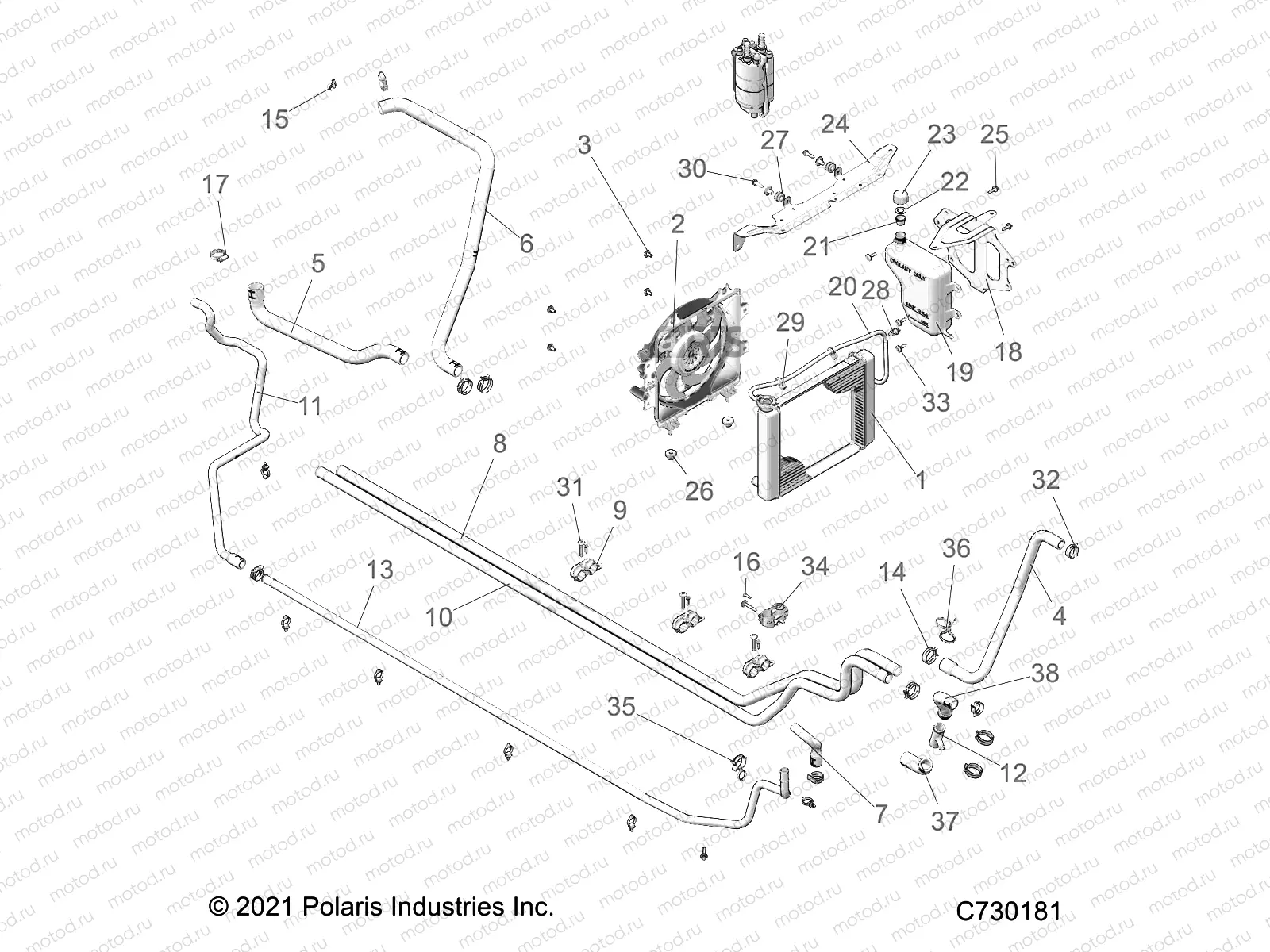ENGINE | ENGINE, COOLING SYSTEM - D22M4G57B4 (C730181)