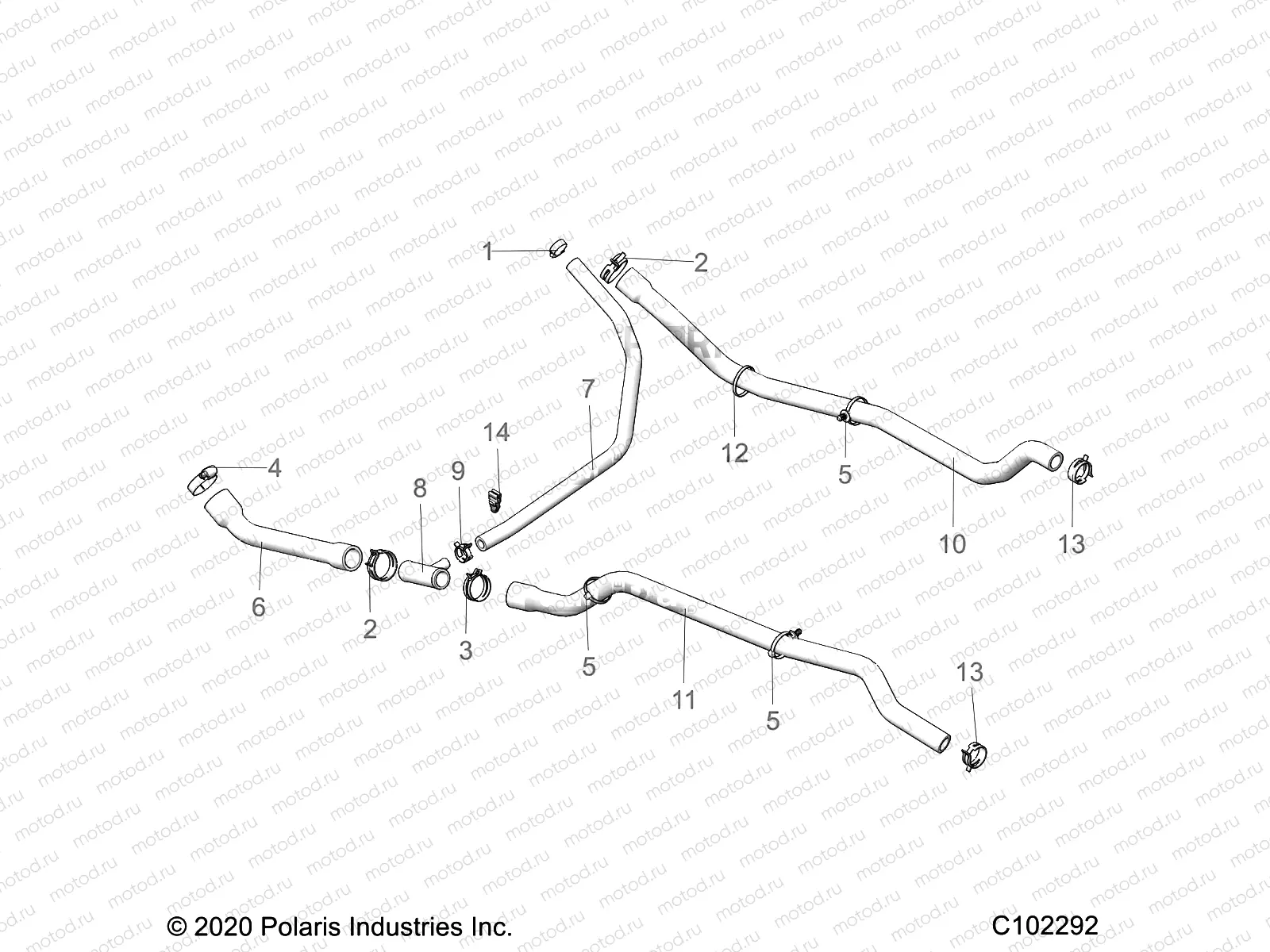 ENGINE | ENGINE, COOLING SYSTEM, HOSES - A22SHR57AJ (C102292)