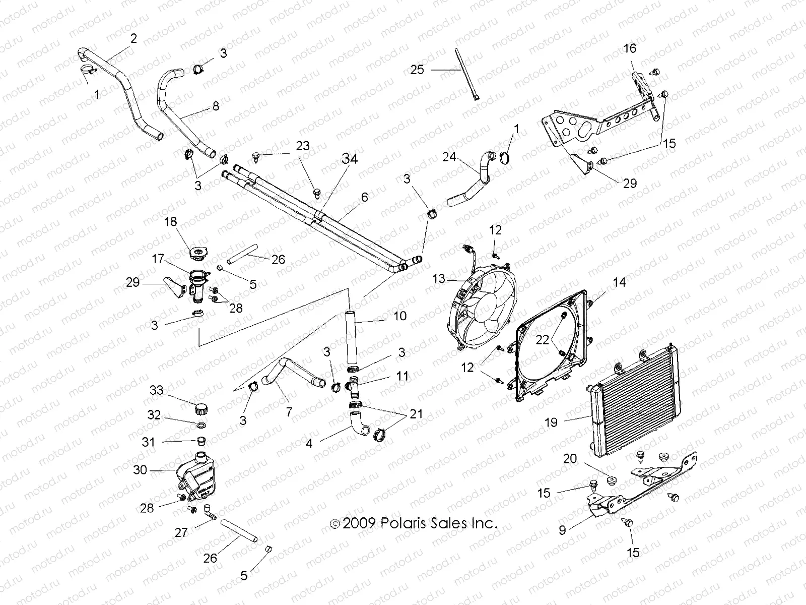 ENGINE | ENGINE, COOLING SYSTEM - R10VH76FX (49RGRCOOL10RZR)