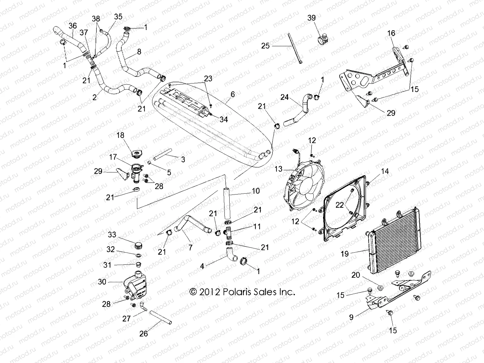 ENGINE | ENGINE, COOLING SYSTEM - R12VE76AB/AD/AE/AJ/AO (49RGRCOOL12RZRS)
