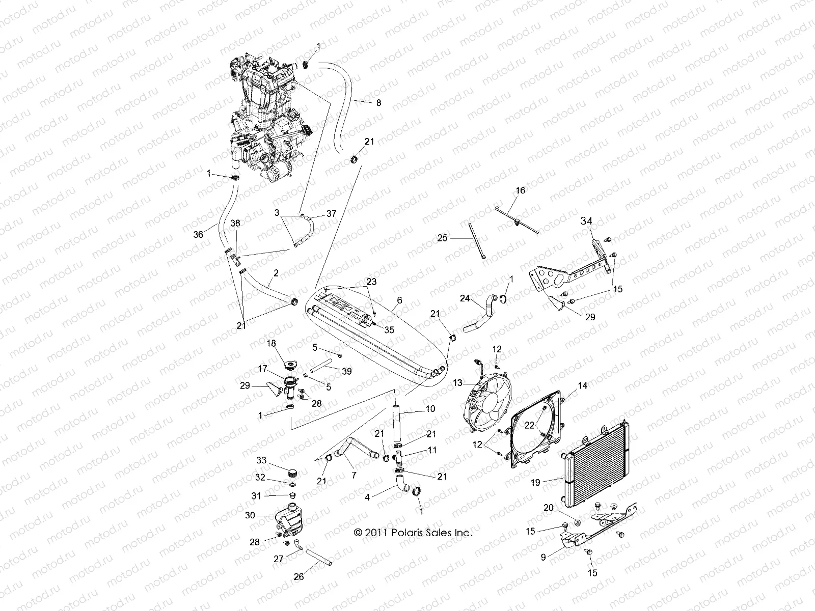 ENGINE | ENGINE, COOLING SYSTEM - R13VH57FX (49RGRCOOL12RZR570)