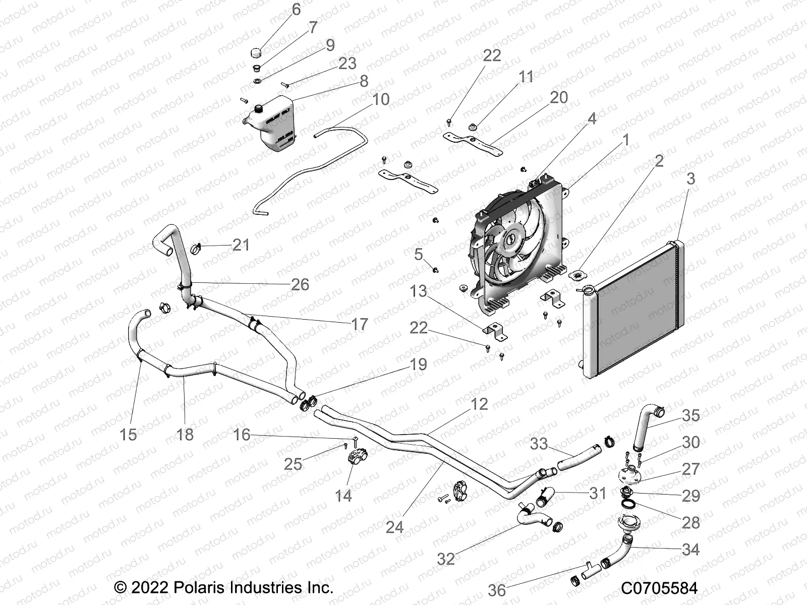 ENGINE | ENGINE, COOLING SYSTEM - R22RRES4CM (C0705584)