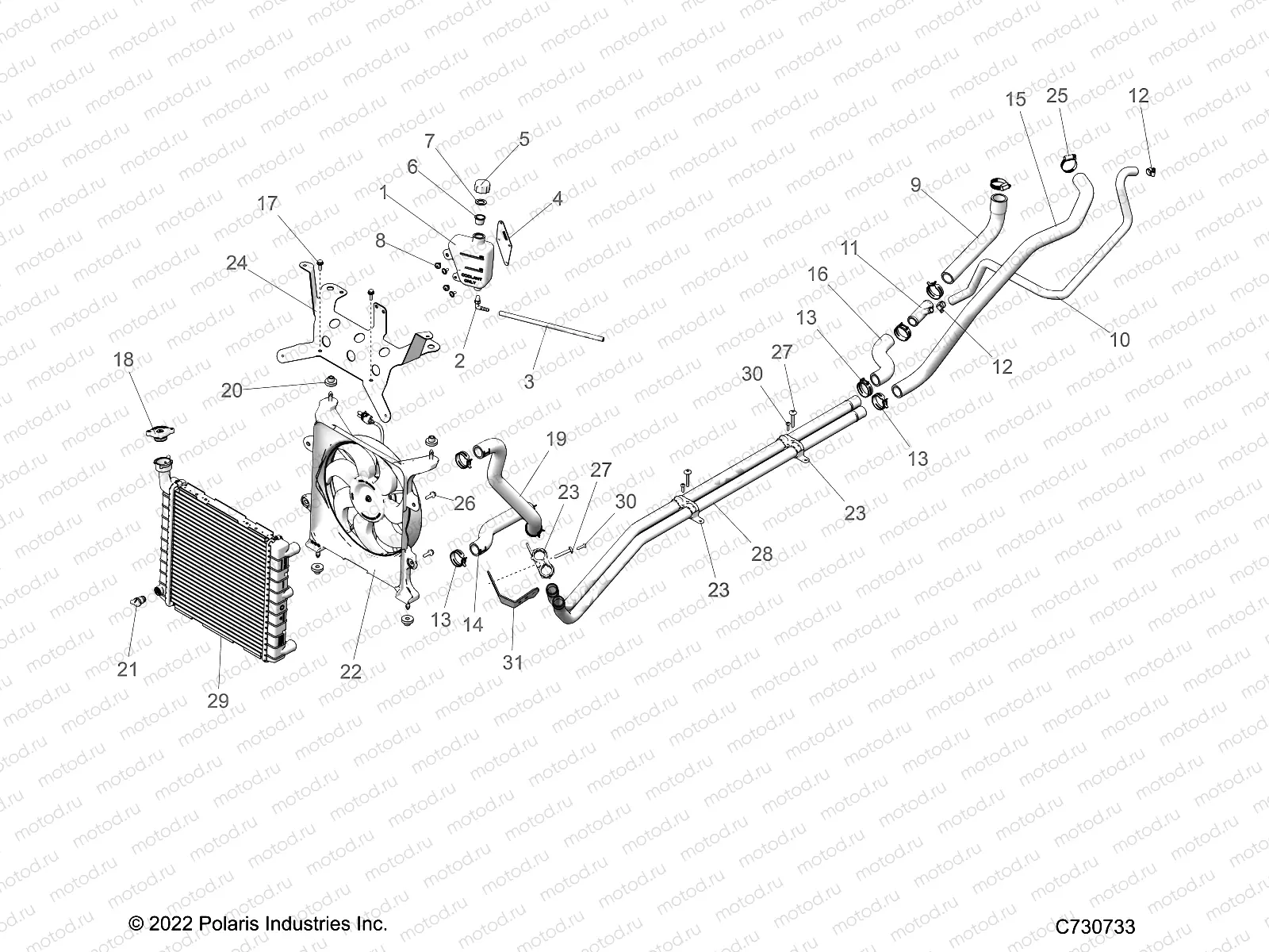 ENGINE | ENGINE, COOLING SYSTEM - R23CCA57A1/A7 (C730733)