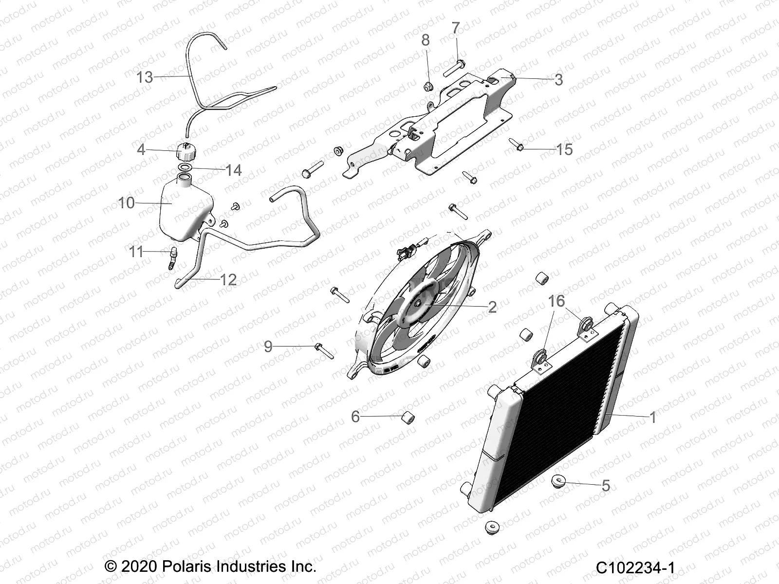 ENGINE | ENGINE, COOLING SYSTEM, RADIATOR, FAN & OVERFLOW BOTTLE - A22SDE57A4/B4 (C102234-1)