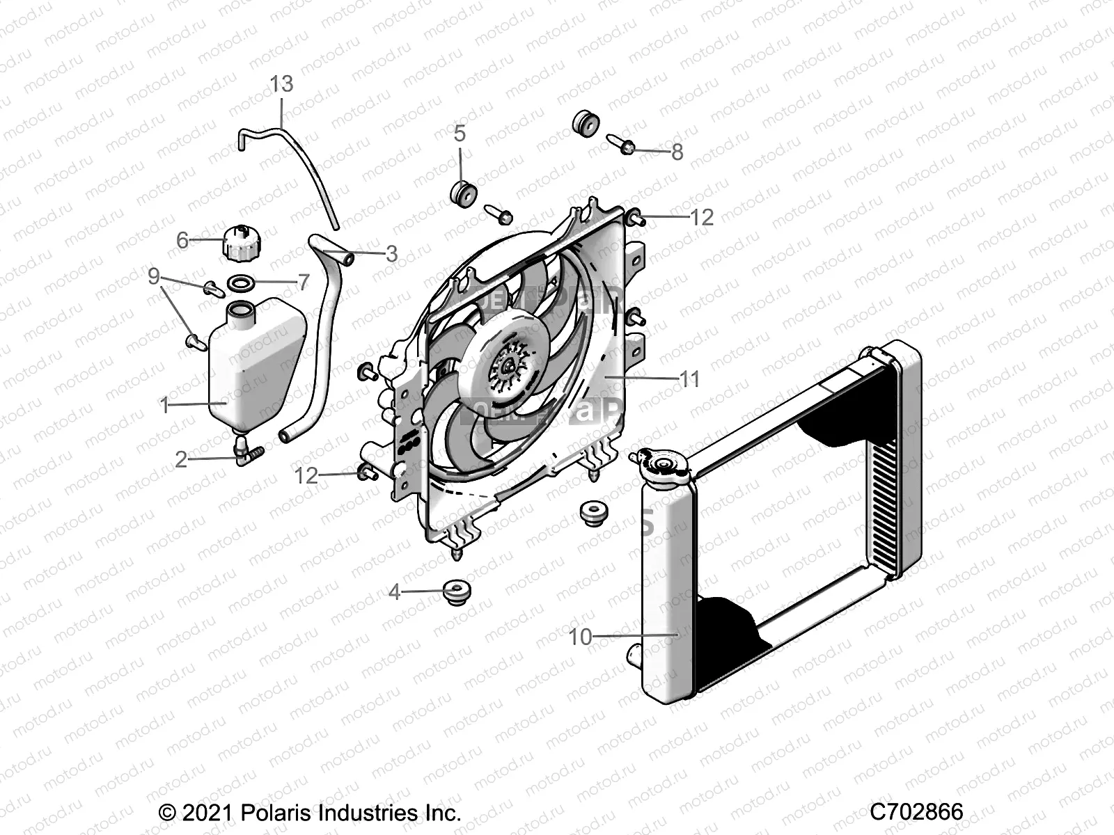ENGINE | ENGINE, COOLING SYSTEM, RADIATOR, FAN & OVERFLOW BOTTLE - A23SEZ57AM (C702866)