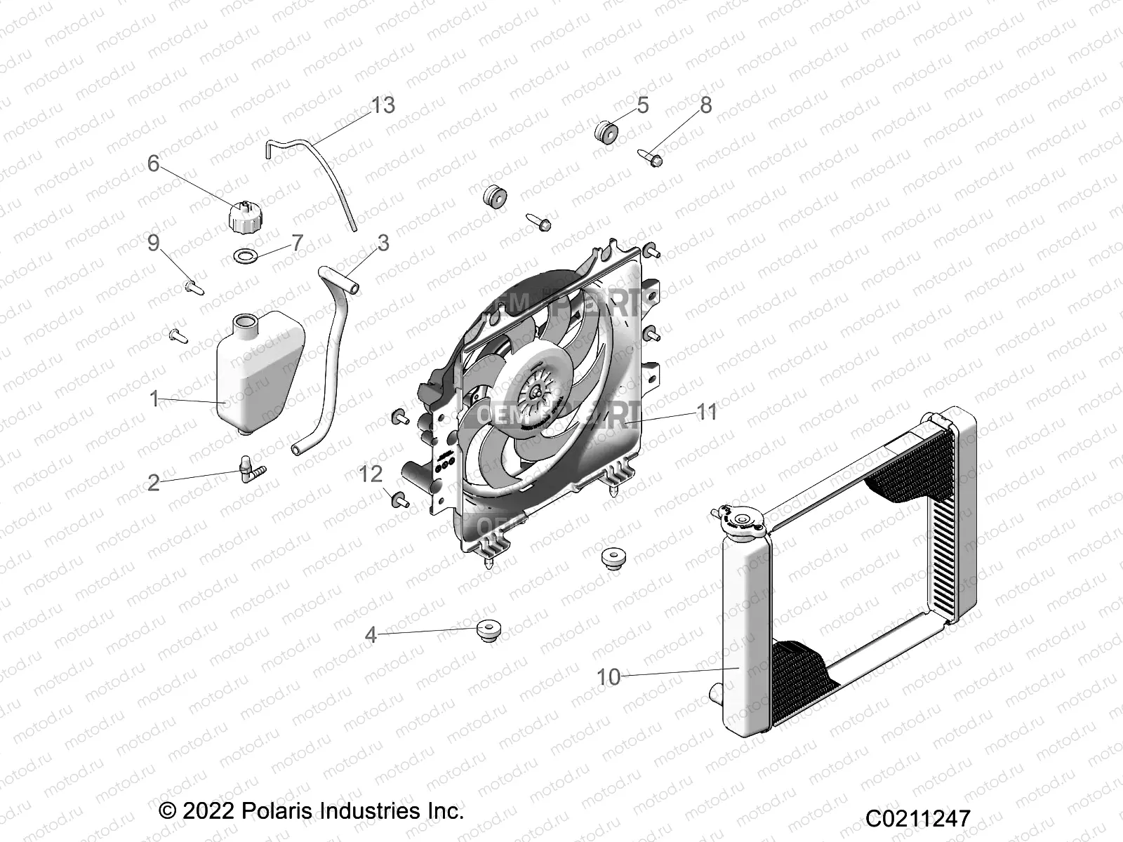 ENGINE | ENGINE, COOLING SYSTEM, RADIATOR, FAN & OVERFLOW BOTTLE - A23SHE57FS/S57FS/CS/CP (C0211247)