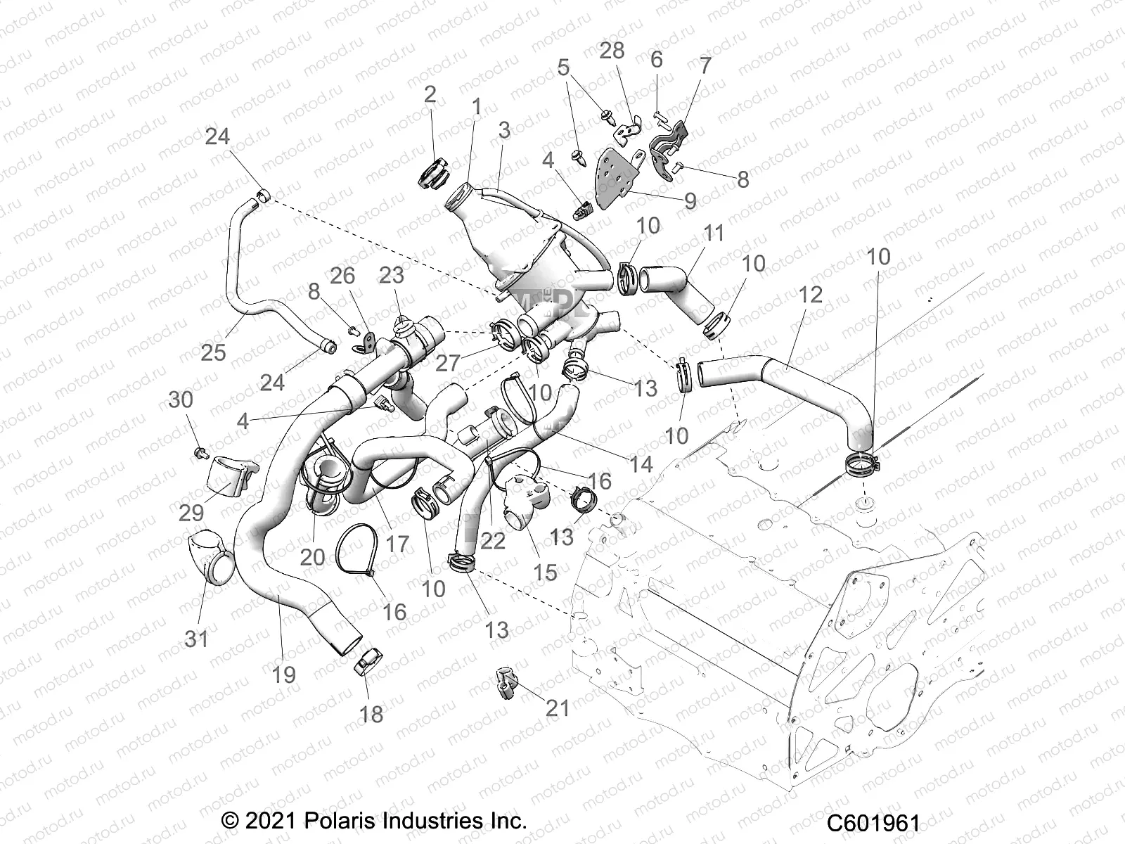 ENGINE | ENGINE, COOLING SYSTEM - S22TFD8RS/8RE ALL OPTIONS (C601961)