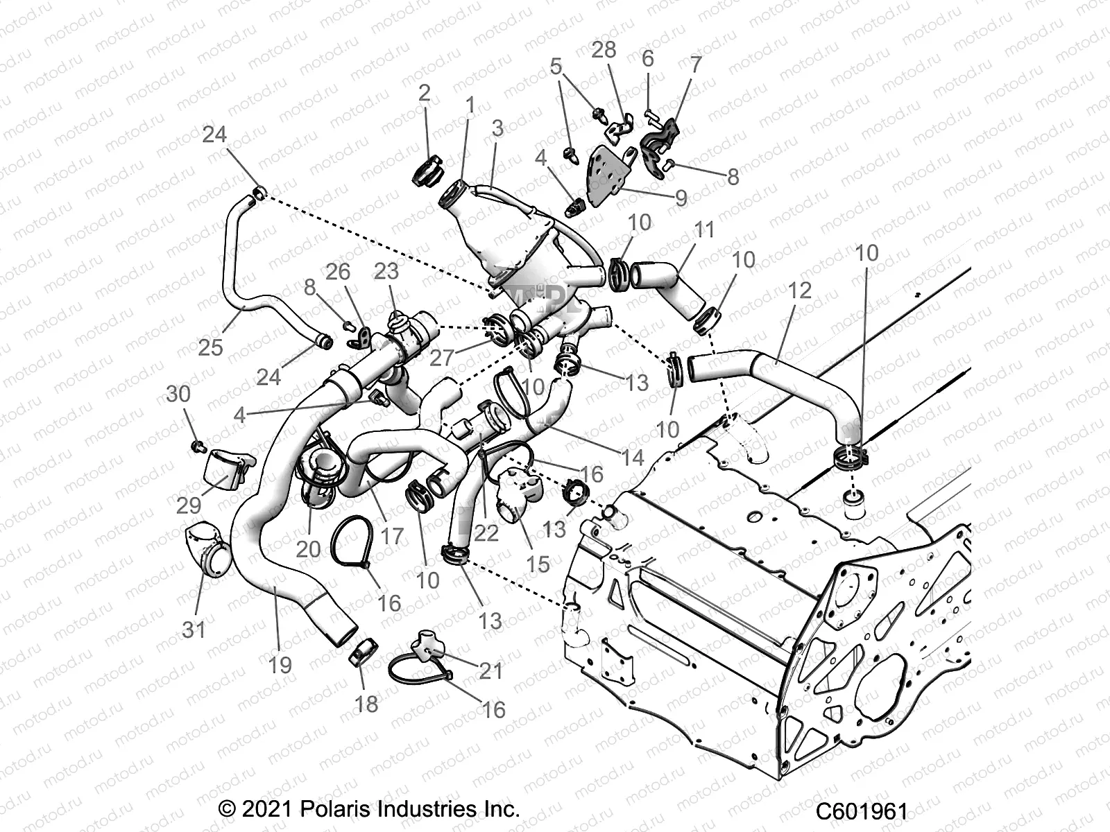 ENGINE | ENGINE, COOLING SYSTEM - S22TFK8RS/8RE ALL OPTIONS (C601961)