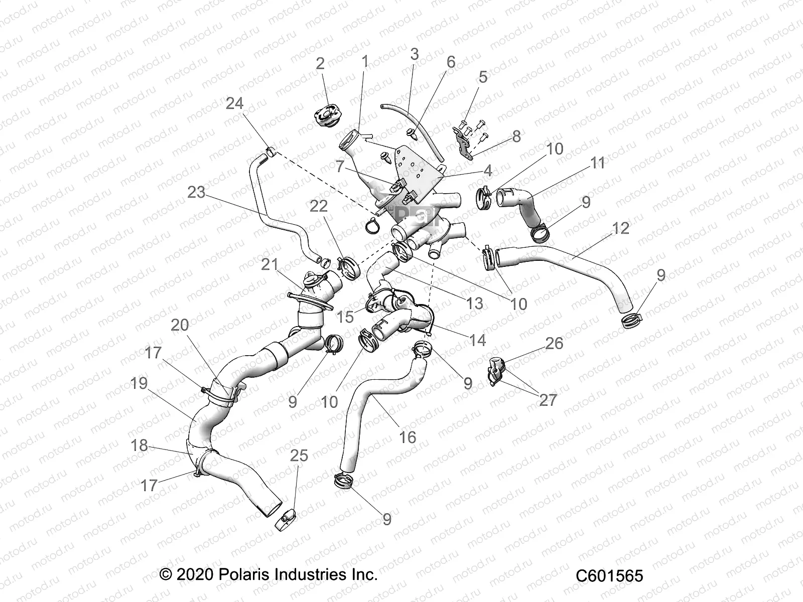 ENGINE | ENGINE, COOLING SYSTEM - S22TKL6RS/6RE ALL OPTIONS (C601565)
