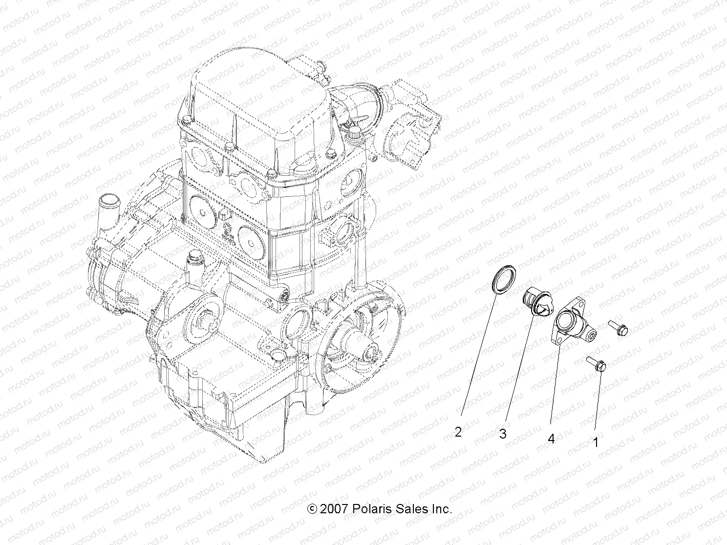 ENGINE | ENGINE, COOLING SYSTEM THERMOSTAT - A13CF76FF (49ATVMANIFOLD08SP800EFI)