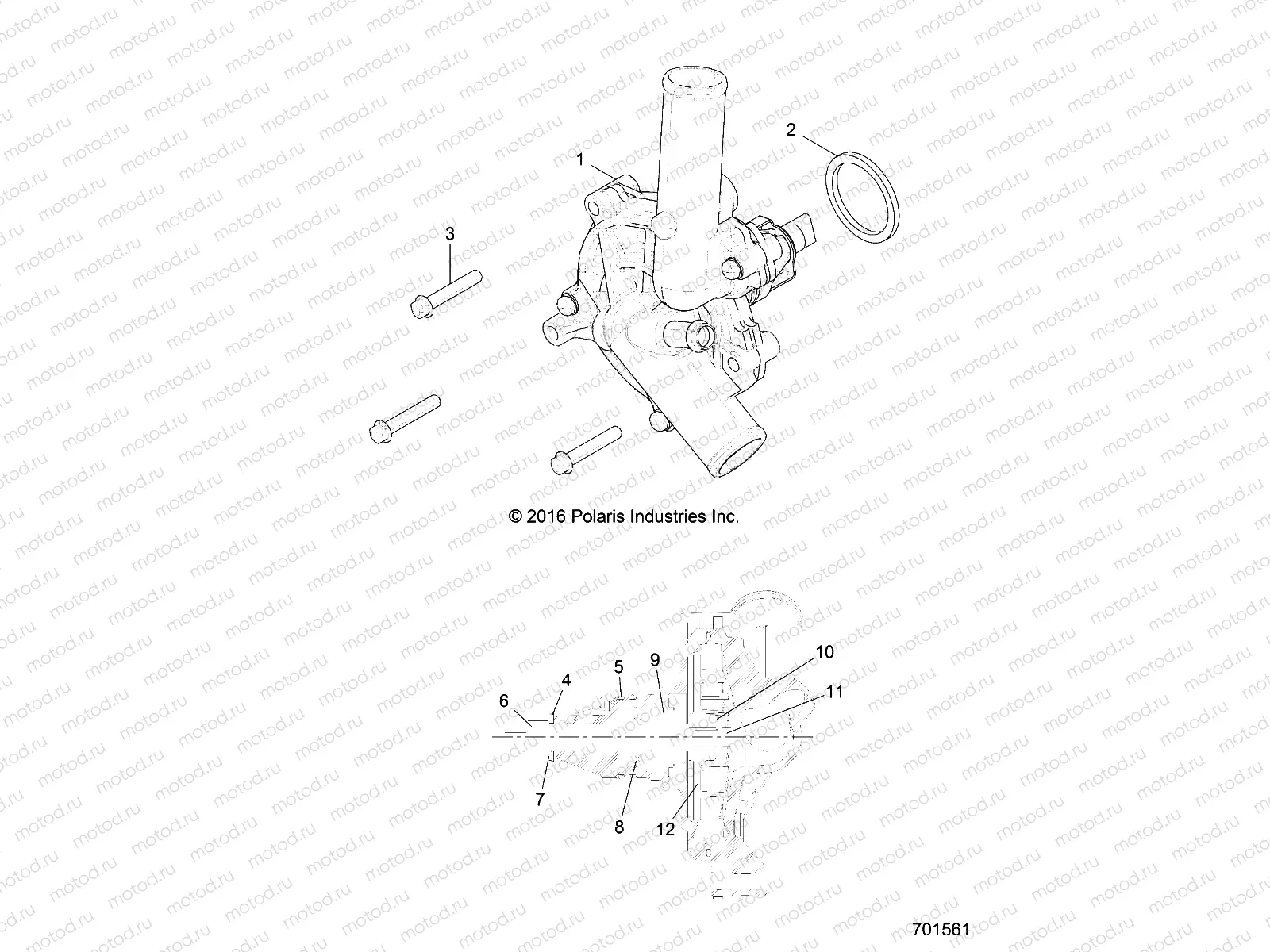 ENGINE | ENGINE, COOLING SYSTEM. WATERPUMP ASSEMBLY - Z22ASK99A4/B4/ASV99A4 (701561)
