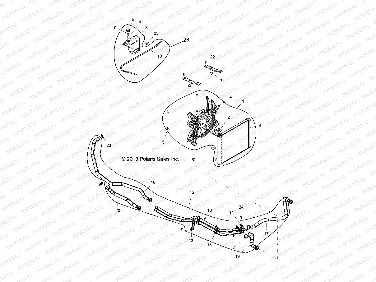 ENGINE | ENGINE, COOLING SYSTEM - Z15VDE99FV (49RGRCOOL14RZR1000)
