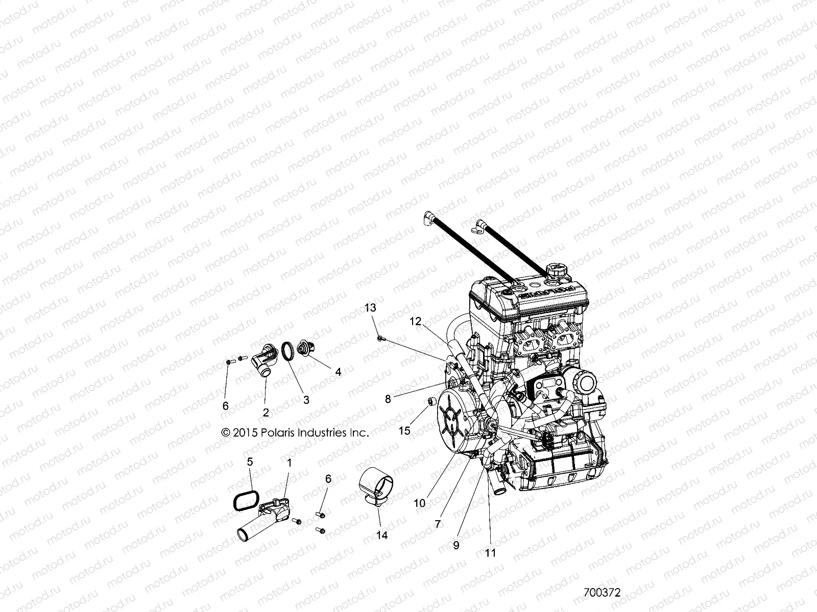 ENGINE | ENGINE, COOLING, THERMOSTAT and BYPASS - R18RV_99 ALL OPTIONS (700372)