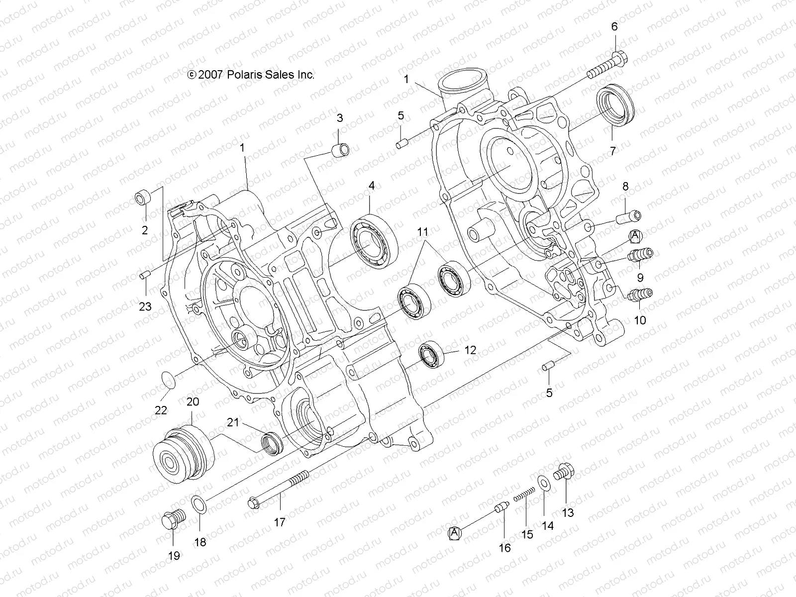 ENGINE | ENGINE, CRANKCASE - A08BG50AA (49ATVCRANKCASE08SCRAM)