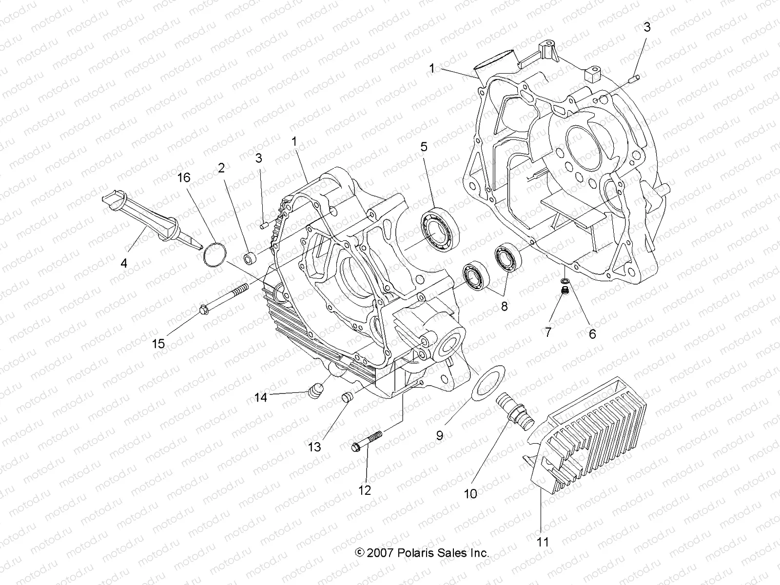 ENGINE | ENGINE, CRANKCASE - A08LH27AW/AX/AZ (49ATVCRANKCASE08SP300)