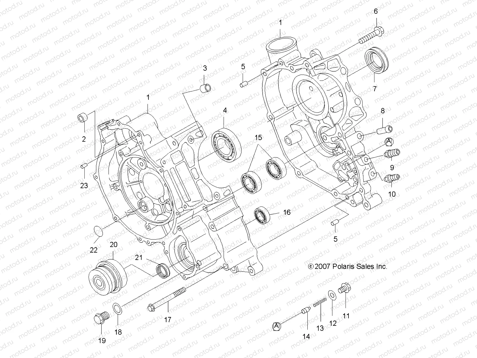 ENGINE | ENGINE, CRANKCASE - A08TN50EA (49ATVCRANKCASE08SP500)