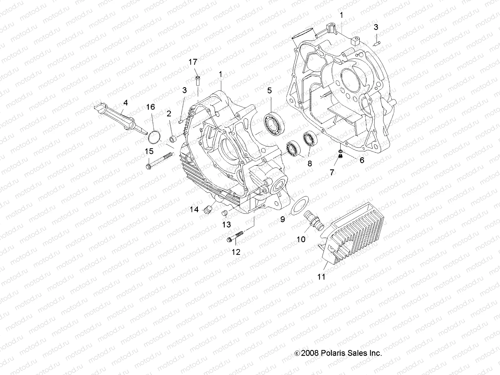 ENGINE | ENGINE, CRANKCASE - A09LH27AX/AZ (49ATVCRANKCASE09SP300)