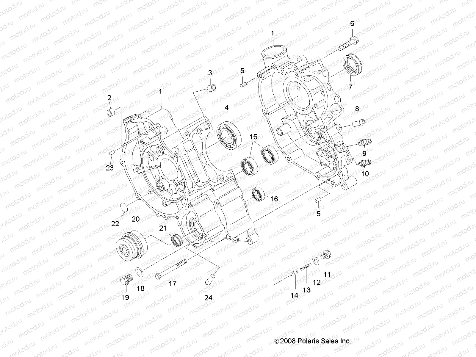 ENGINE | ENGINE, CRANKCASE - A09TN50EA (49ATVCRANKCASE09SP500)