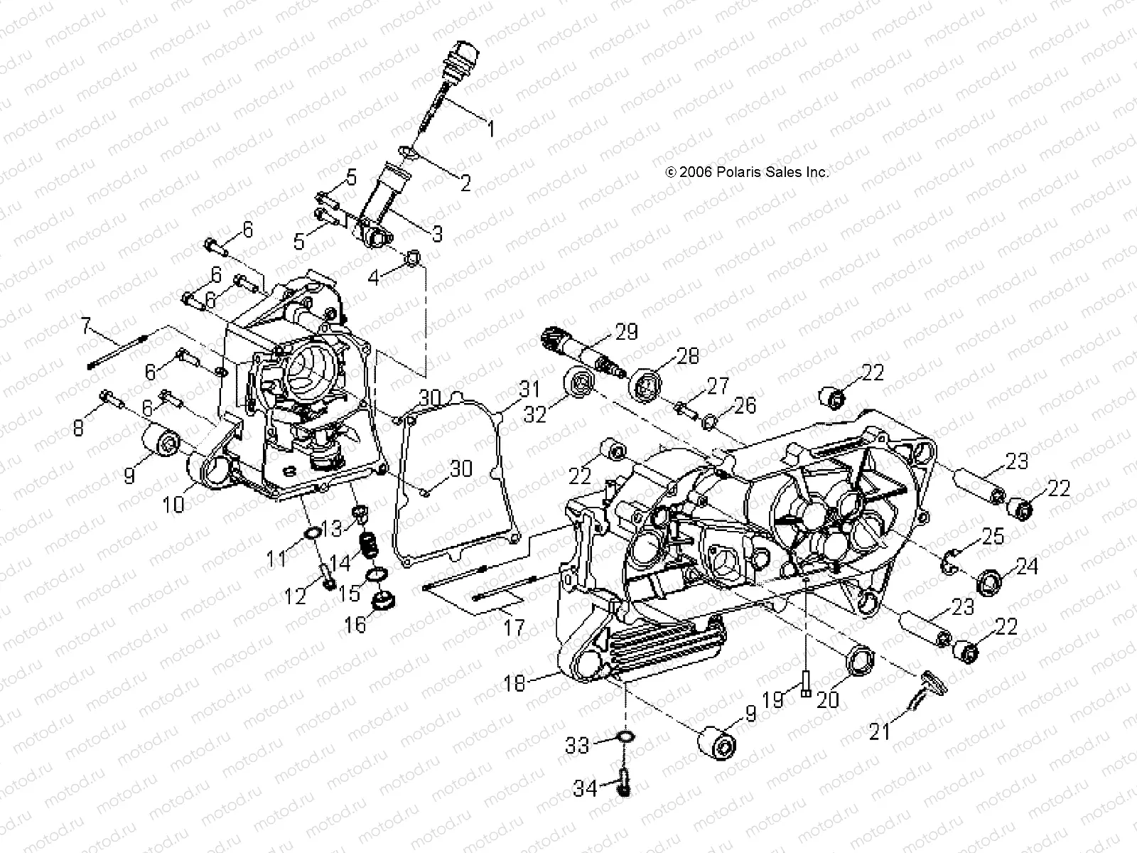 ENGINE | ENGINE, CRANKCASE - A10KA05AB/AD (49ATVCRANKCASE07PRED50)