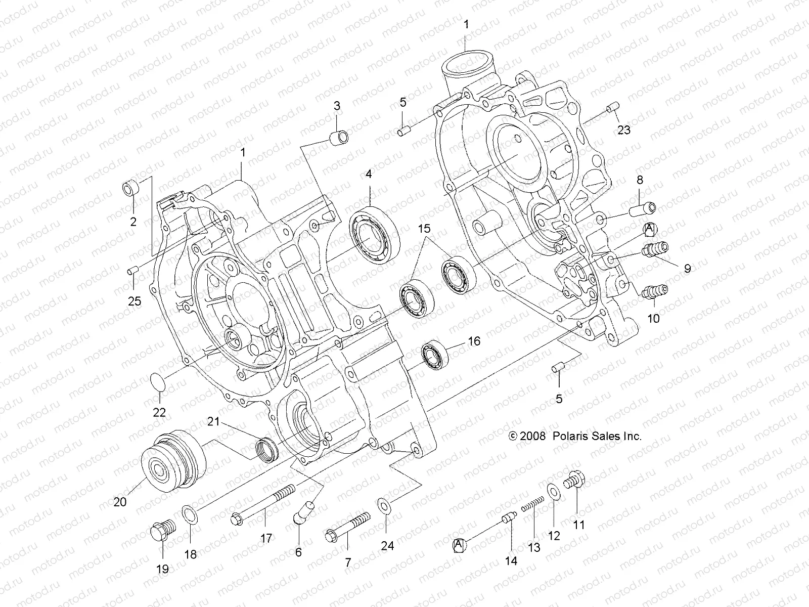 ENGINE | ENGINE, CRANKCASE - A10LH46AX/AZ (49ATVCRANKCASE09SP400)