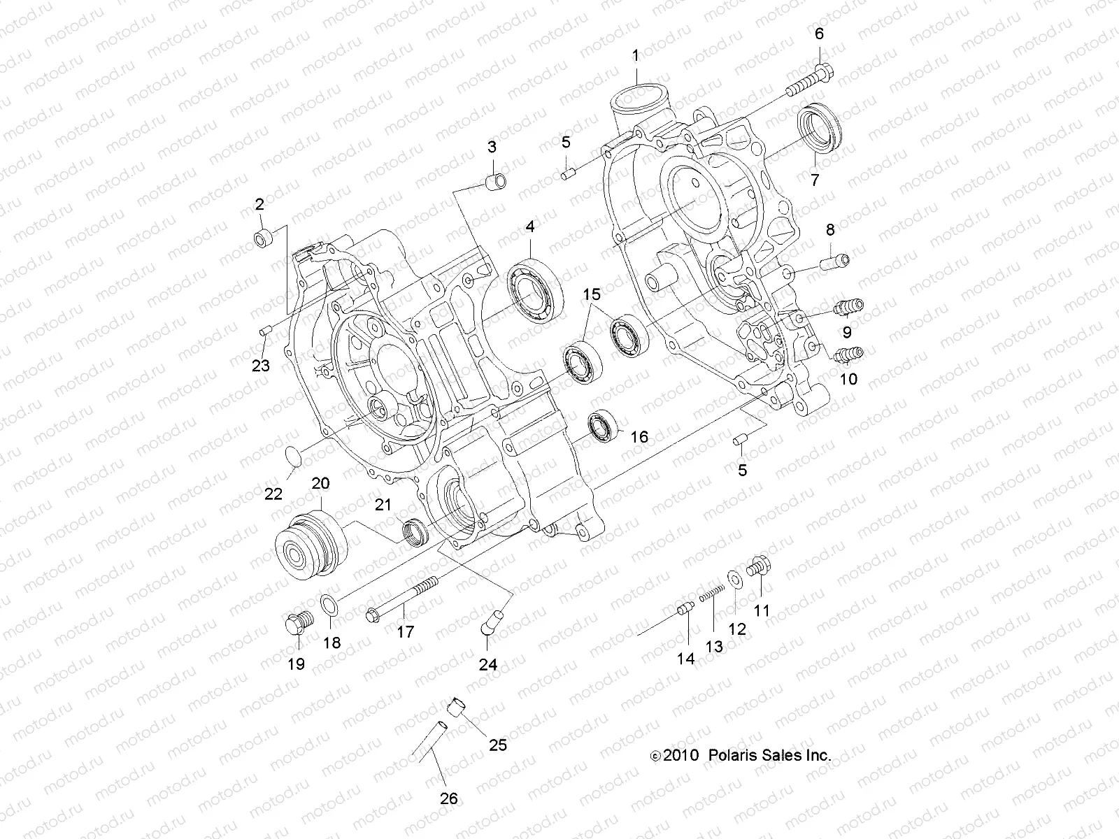 ENGINE | ENGINE, CRANKCASE - A11DH50AX/AZ (49ATVCRANKCASE11SP500)