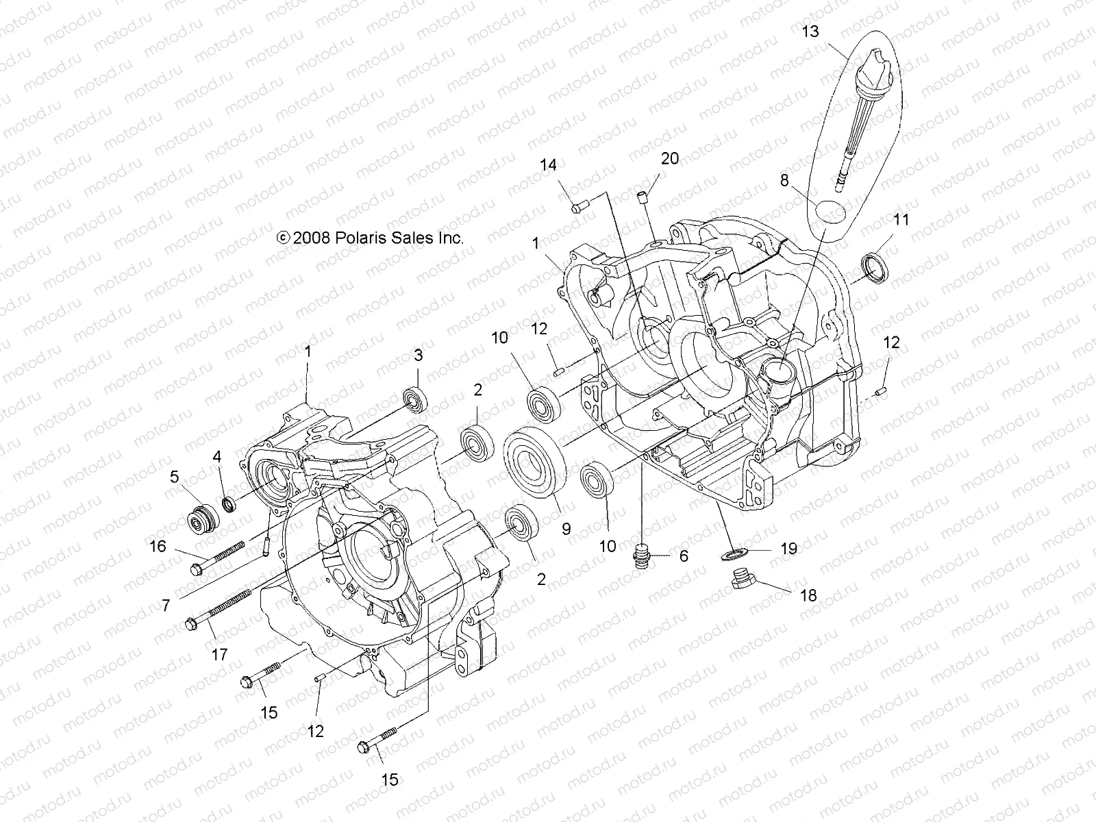 ENGINE | ENGINE, CRANKCASE - A11TN55AA/AZ (49ATVCRANKCASE09SPXP550)