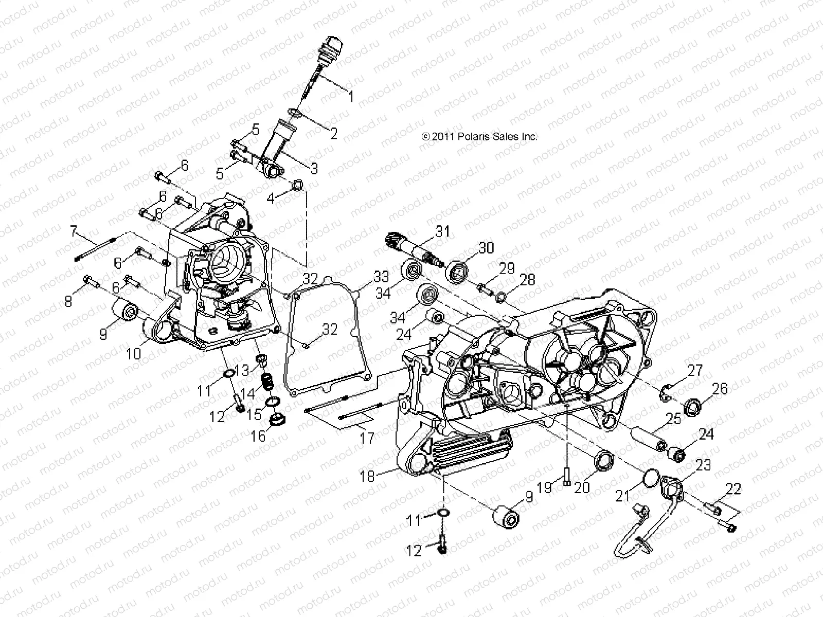 ENGINE | ENGINE, CRANKCASE - A13FA09AA (49ATVCRANKCASE12SP90)